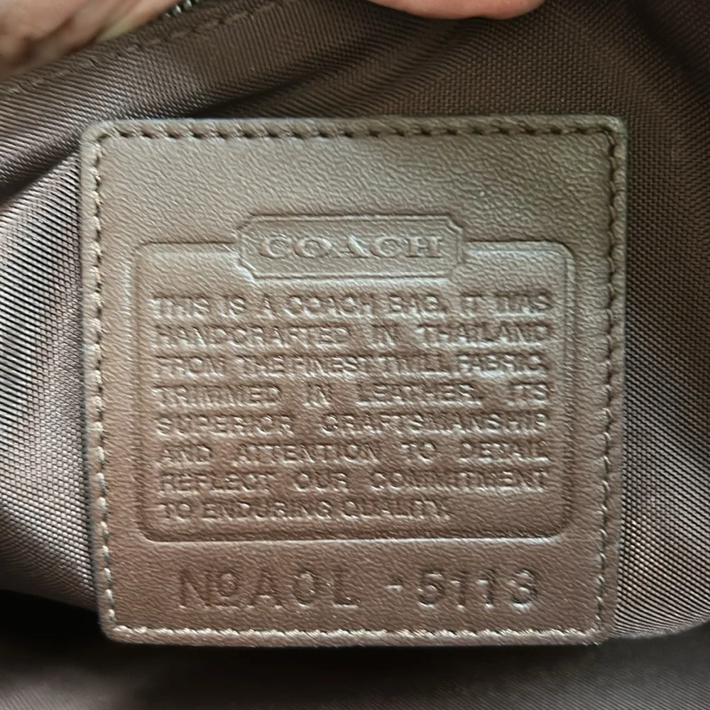 COACH Vintage Brown Classic Leather & Nylon Briefcase Messenger Bag #5113